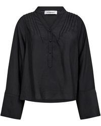 co'couture - Pintuck Bluse mit V-Ausschnitt und Plissierten Details - Lyst