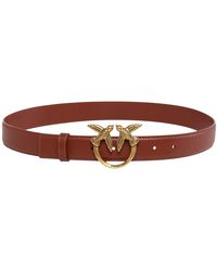 Pinko - Love Birds Ledergürtel Mit Logo - Lyst