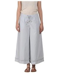 Mason's - Broeken ,Blauw ,Katoen Portofino Cropped Chino Jogger Pants - Lyst