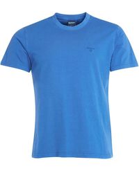Barbour - Tops ,Blauw ,Katoen Garment Dyed T-Shirt - Lyst