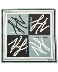 Karl Lagerfeld K-autographed-scarf - Blauw