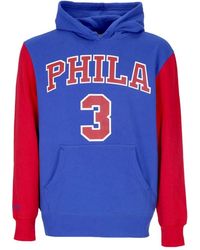 Mitchell & Ness - Hoodies & Sweatvesten ,Blauw ,Katoen Nba Mode Fleece Hoodie 1996 - Lyst
