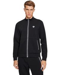 EA7 - Hoodies & Sweatvesten ,Zwart ,Polyester Zip-Throughs - Lyst