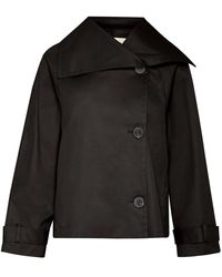 Inwear - Jassen ,Zwart ,Wol Korte Jas Met Wijde Kraag - Lyst