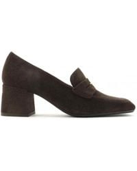 Anna F. - Wildleder Mokassins Slip-On Eckige Zehe - Lyst