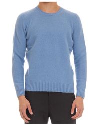 Drumohr - Truien & Vesten ,Blauw ,Wol Blauwe Crew Neck Sweater Zachte Touch - Lyst