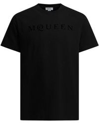McQueen - Flocked Logo T-Shirt - Lyst