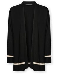 Elena Miro - Truien & Vesten ,Zwart ,Polyester Open Viscose Vest - Lyst
