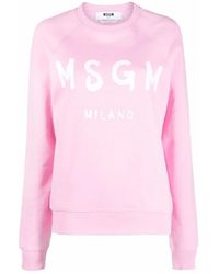 MSGM - Sudadera rosa con logo - Lyst