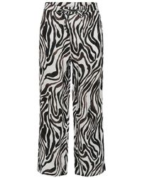 Cream - Wide Trousers - Lyst