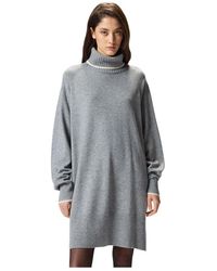 Pinko - Kleedjes ,Grijs ,Wol Fogo Jurk - Lyst