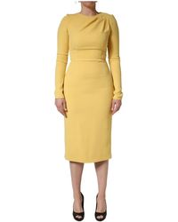 Dolce & Gabbana - Sheath Midi Jurk - Lyst