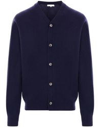 Comme des Garçons - Truien & Vesten ,Blauw ,Wol Blauwe Wol V-Hals Cardigan Sweater - Lyst