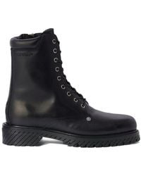 Off-White c/o Virgil Abloh - Flache kampfstiefel mit diag-sohle - Lyst