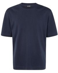 ZEGNA - Seiden Baumwoll T-Shirt - Lyst