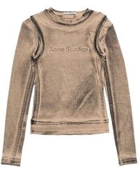 Acne Studios - Tops ,Katoen Gelaagde Print T-Shirt - Lyst