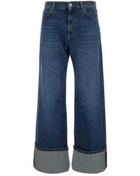 Pinko - Wanda Omvouwbare Wijde Jeans - Lyst