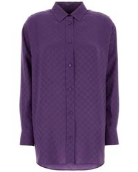 Gucci - Gg Silk Shirt - Lyst