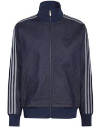 adidas - Hoodies & Sweatvesten ,Blauw ,Denim Firebird Adicolor Raw Denim Track Top - Lyst