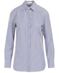 The Row - Camicia in cotone a righe blu - Lyst