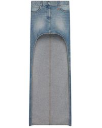 Courreges - Denim Midi Rok - Lyst
