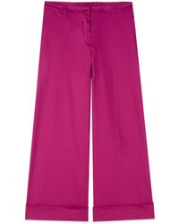 Oltre - Cotton Blend Cropped Trousers - Lyst