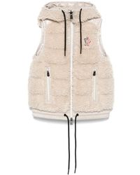 Moncler - Jassen ,Polyester Gewatteerd Vest Met Shearling - Lyst
