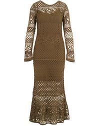 Pinko - Kleedjes ,Groen ,Groene Fantasy Net Jurk - Lyst