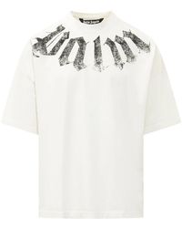 Palm Angels - Tops ,Katoen Big Neck Logo Tee - Lyst