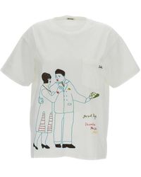 Bode - Tops ,Wit ,Katoen Companion T-Shirt - Lyst