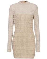 Balmain - Kleedjes ,Polyester Pb Labyrinth Gebreide Jurk - Lyst