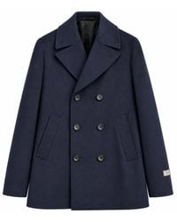Canali - Jassen ,Blauw ,Double-Breasted Coats - Lyst