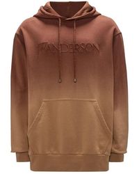 JW Anderson - Baumwoll-sweater mit verlaufseffekt und kapuze - Lyst