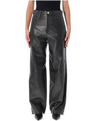 Rohe - Broeken ,Zwart ,Leer Bruun Signature Baggy Leren Broek - Lyst