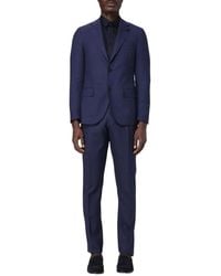 Lardini - Blauw Slim Fit Tweedelig Pak - Lyst