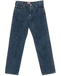 KENZO - Jeans ,Blauw ,Katoen Signature Logo-Embroidered Straight-Leg Jeans - Lyst