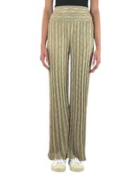 Nenette - Broeken ,Veelkleurig ,Polyester Wide-Leg Knit Broeken - Lyst