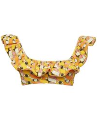 La DoubleJ - Top bikini arruffato - Lyst