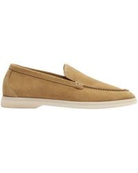 SCAROSSO - Ludovica Beige Scamosciata Loafers - Lyst