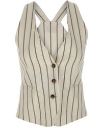 Marella - Jassen ,Wit ,Leer Mllteso Vest - Lyst
