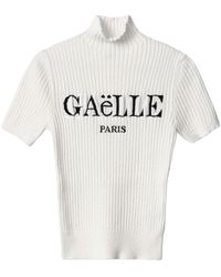 Gaelle Paris - Weißes Logo Großes Donna Top - Lyst