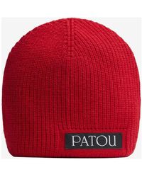 Patou - Accessoires ,Rood ,Wol Gebreide Beanie Muts Van Wolmix - Lyst