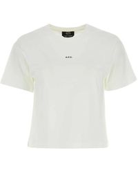 A.P.C. - Klassisches weißes baumwoll t-shirt - Lyst