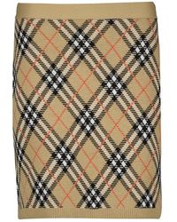Burberry - Rokken ,Veelkleurig ,Wol Geruite Wollen Rok - Lyst