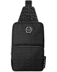 Philipp Plein - Nylon En Leren Crossbody Tas Met Monogram - Lyst