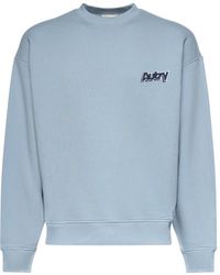 Autry - Hoodies & Sweatvesten ,Blauw ,Katoen Sweatshirt Met Ronde Hals - Lyst