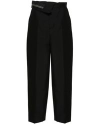 Fendi - High-Waisted Belted Broeken - Lyst