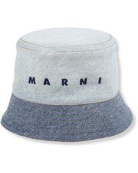 Marni - Logo Denim Bucket Hat - Lyst