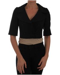 Dolce & Gabbana Short Croped Jacket Blazer - Zwart