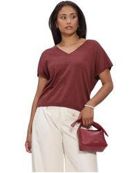 Minus - Truien & Vesten ,Rood ,Linnen Mspeyton Batsleeve Brei T-Shirt - Lyst